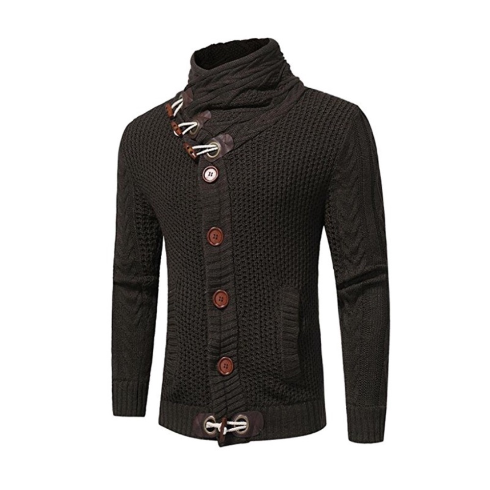 Dark Grey Cable Knit Men’s Sweater